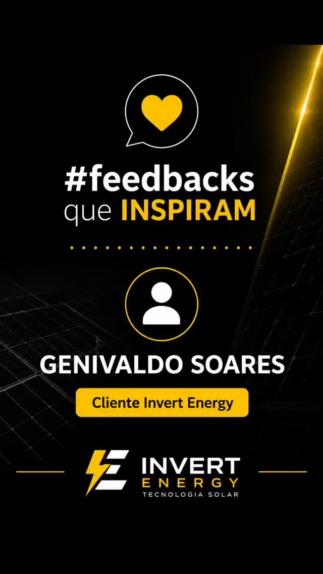 Peça de feedback publicada pela Invert Energy sobre o cliente Genivaldo Soares