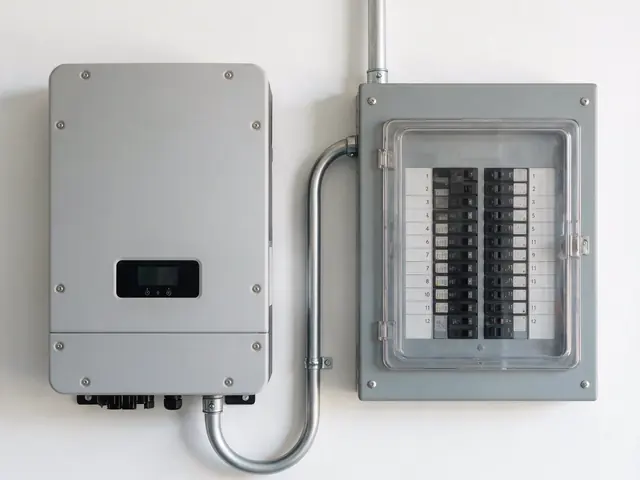 Inversor solar instalado ao lado do quadro elétrico