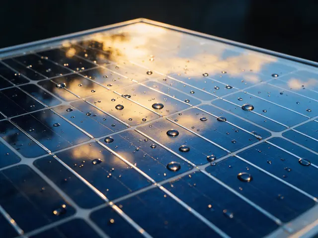 Detalhe das células de um módulo fotovoltaico